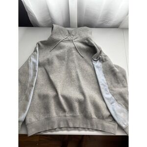Nike Gray Hoodie Pullover Silver Accents Athleisure Sweatshirt Women's M